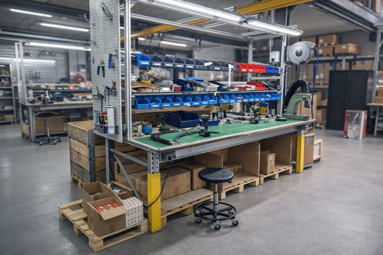 Technische assemblage werkbank productieomgeving